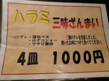 「炭火焼肉ピカソ 本店」メニュー３枚目